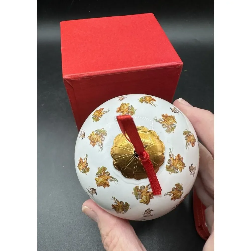 Pier 1 LI BIEN Hand-Painted Inside Glass Christmas Ornament the Angels -S1L